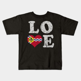 Love St Louis Flag Home Family Vintage Distressed Kids T-Shirt